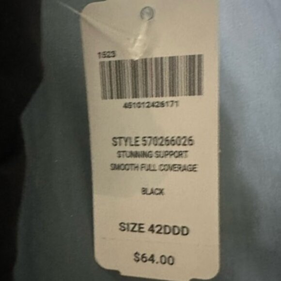 NWT!  SOMA Intimates Stunning Support Full Coverage Bra 42 DDD in Black - Picture 3 of 7